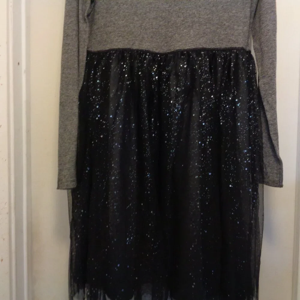 TULLE SPARKLE FULL SKIRTED STRIPES AND NETTING DRESS BY CAT & JACK GIRLS XX LG